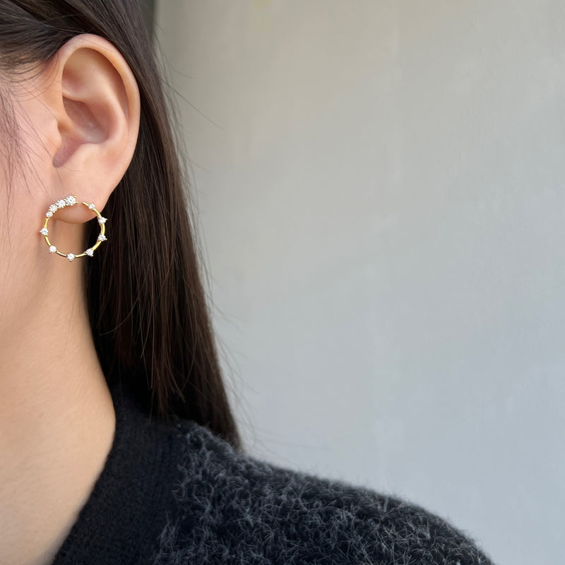 Golden Sparkle Hoops Earrings