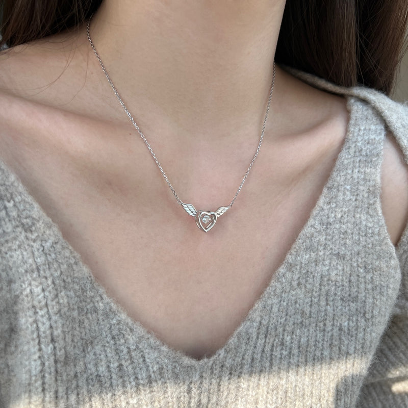 Wings of Love Heart Necklace