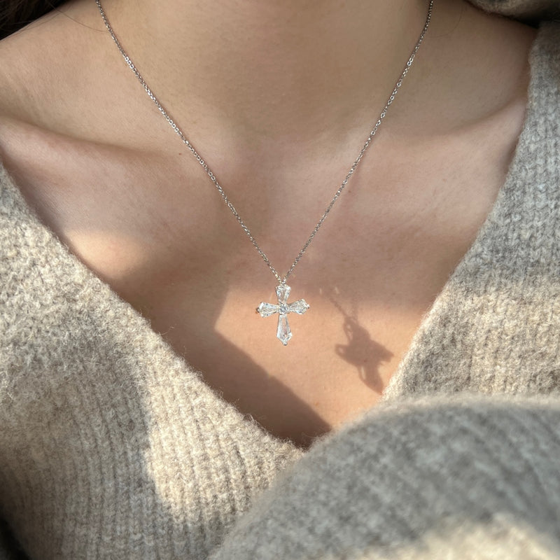 Celestial Radiance Cross Necklace