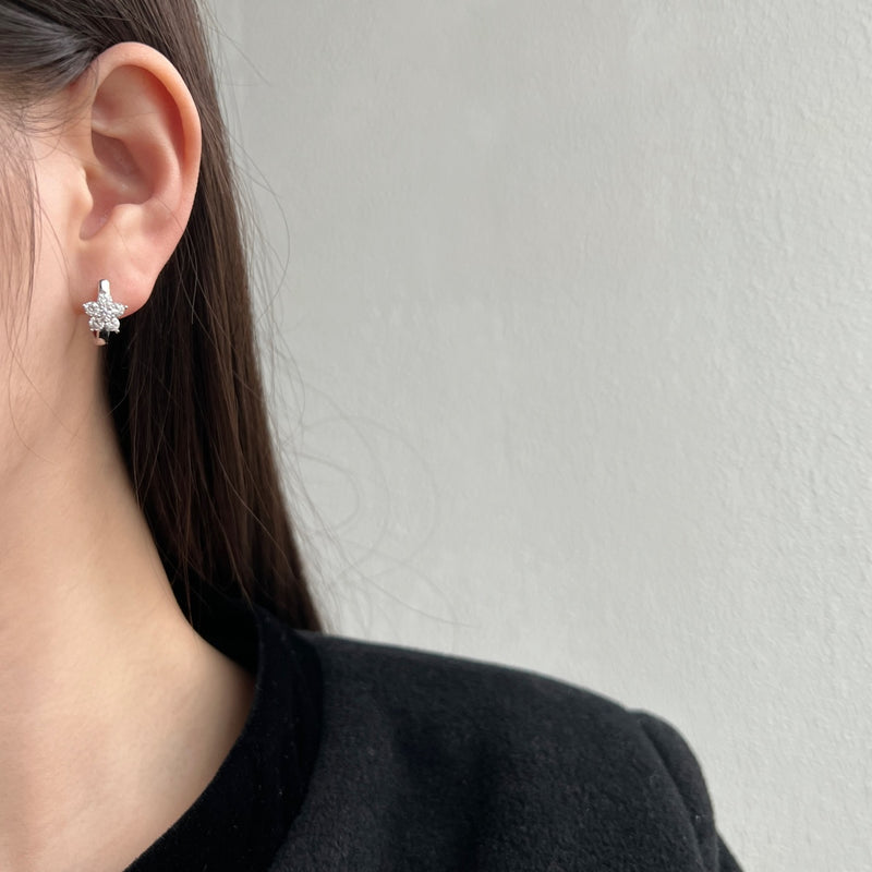 Twinkling Cluster Hoop Earrings