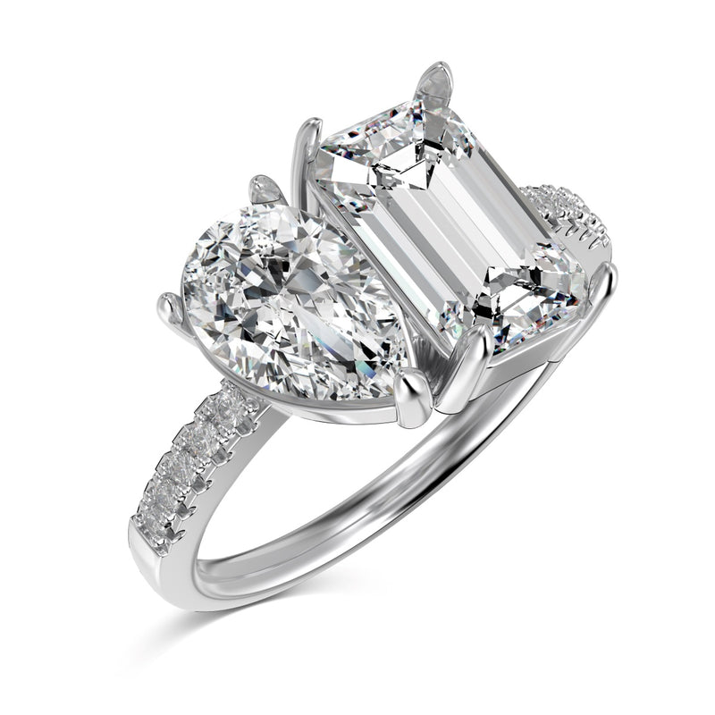 Duo Radiance Baguette and Pear Ring