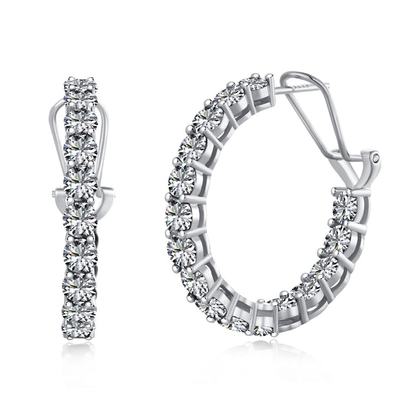 Radiant Hoop Zircon Earrings