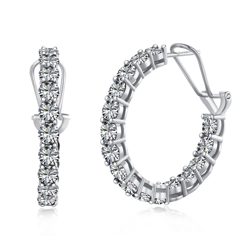 Radiant Hoop Zircon Earrings