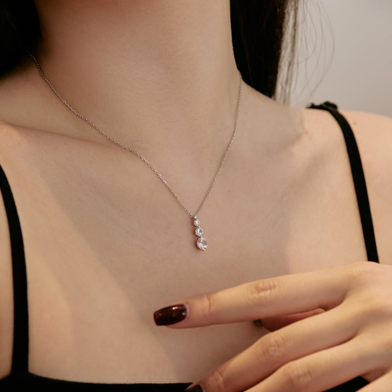 Triple Sparkling Drop Necklace