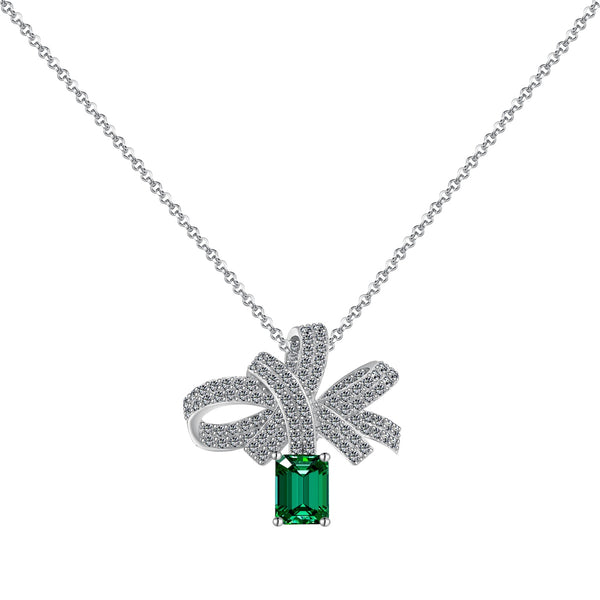 Emerald Grace Bow Necklace