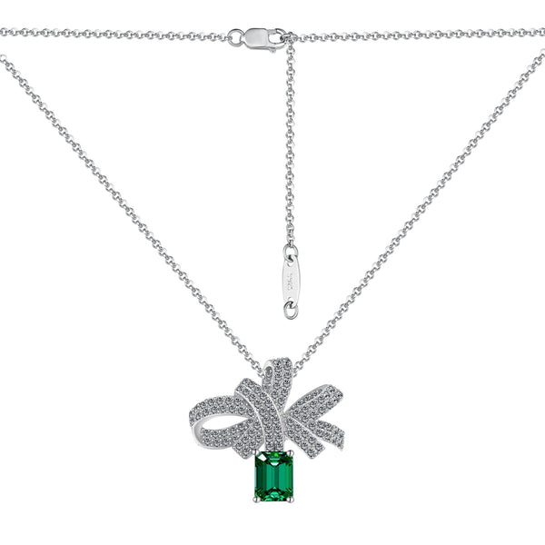 Emerald Grace Bow Necklace