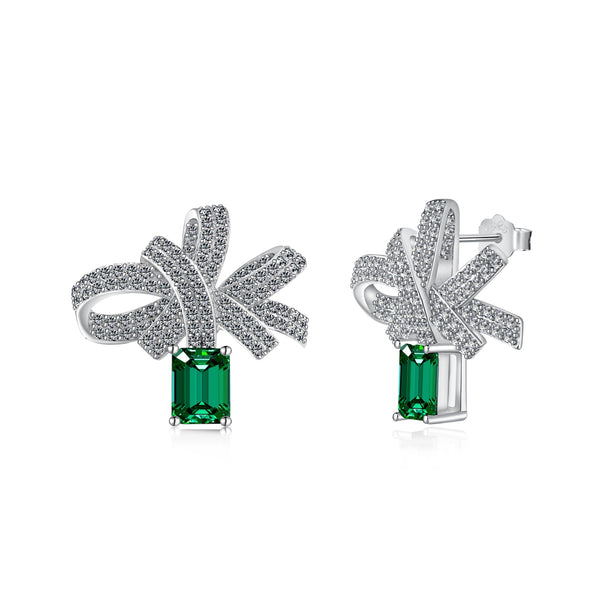 Graceful Bow Zircon Earrings