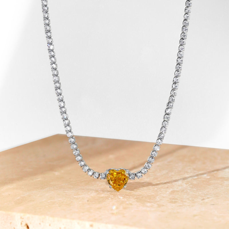 Golden Radiance Heart Necklace