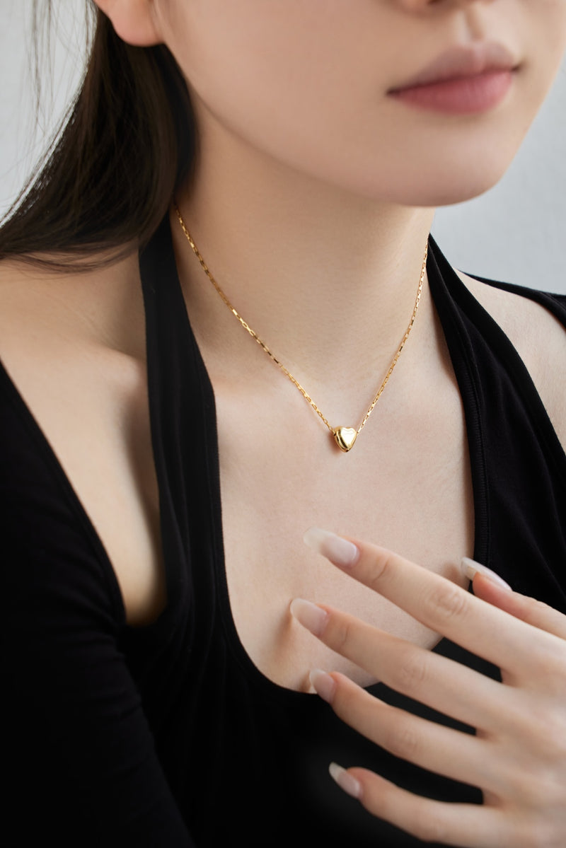 Golden Heart Charm Necklace