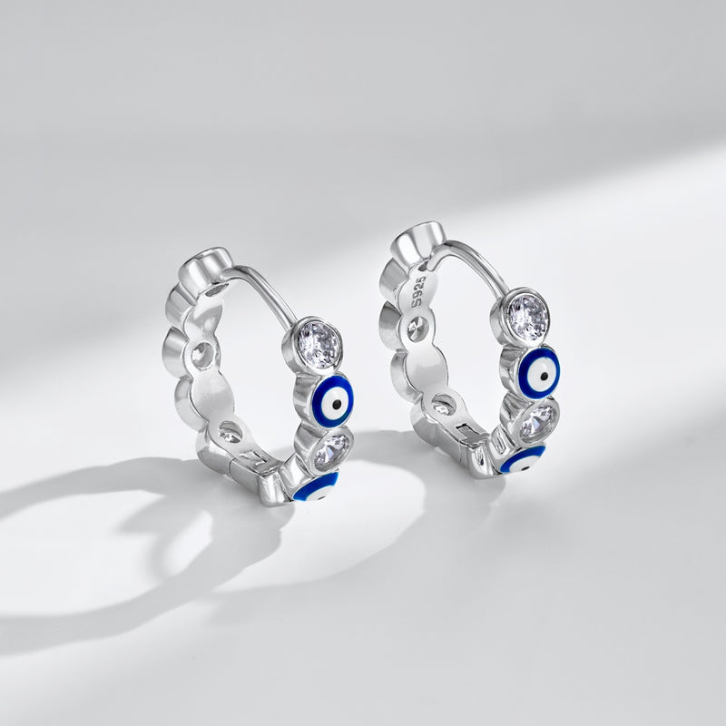 Evil Eye Protection Hoop Earrings