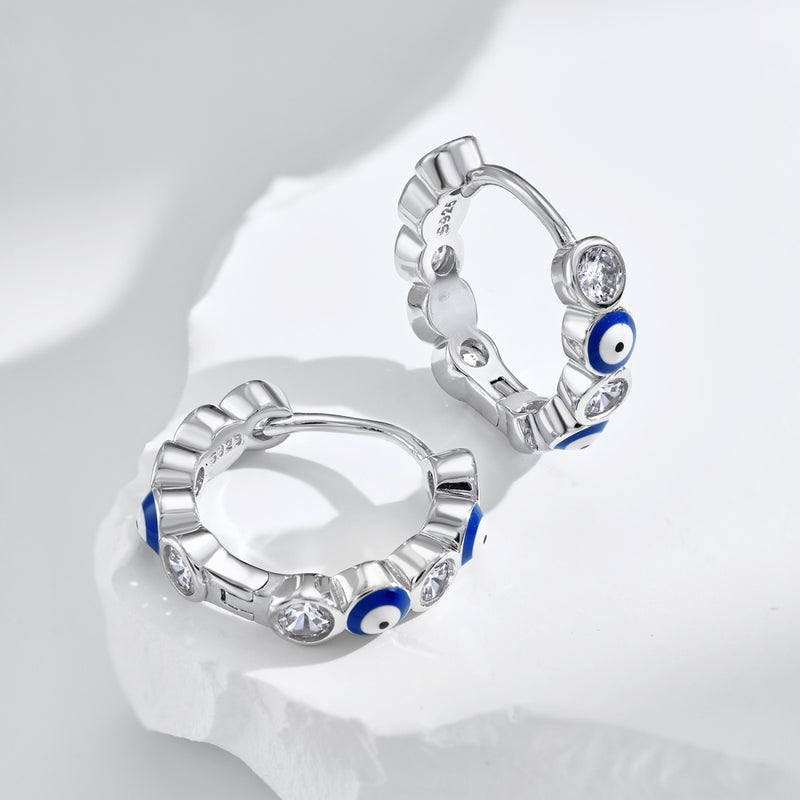 Evil Eye Protection Hoop Earrings