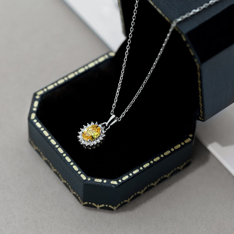 Golden Sunlight Oval Necklace