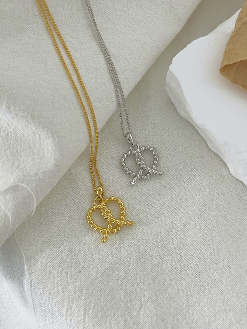 Golden Twisted Heart Necklace