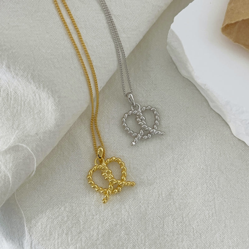 Golden Twisted Heart Necklace