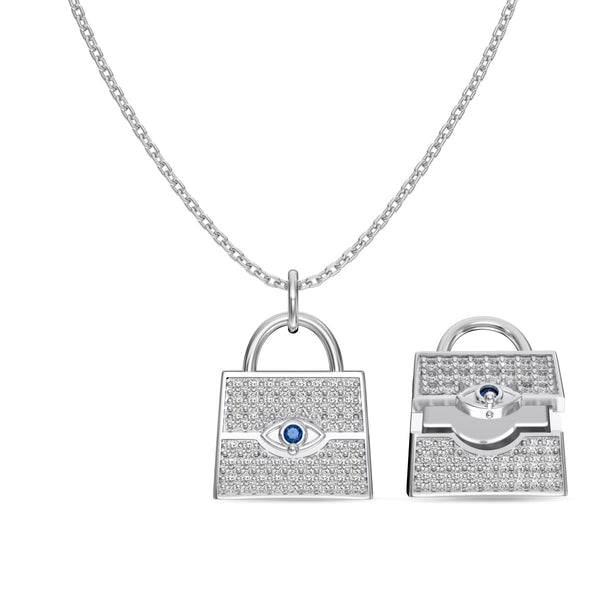 Sapphire Eye Lock Necklace