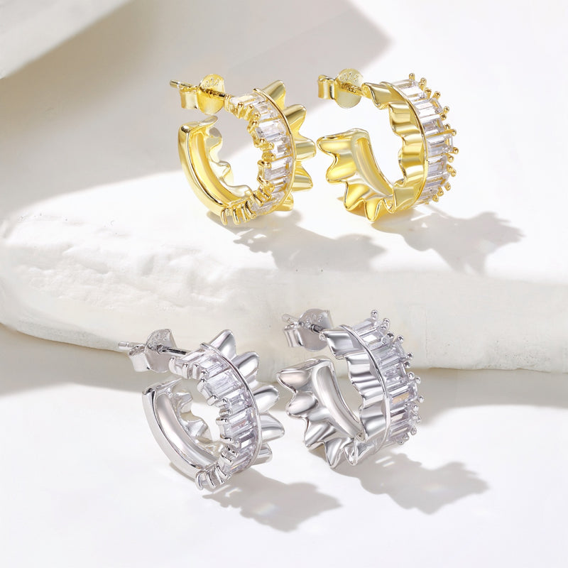 Radiant Ruffle Hoops Earrings