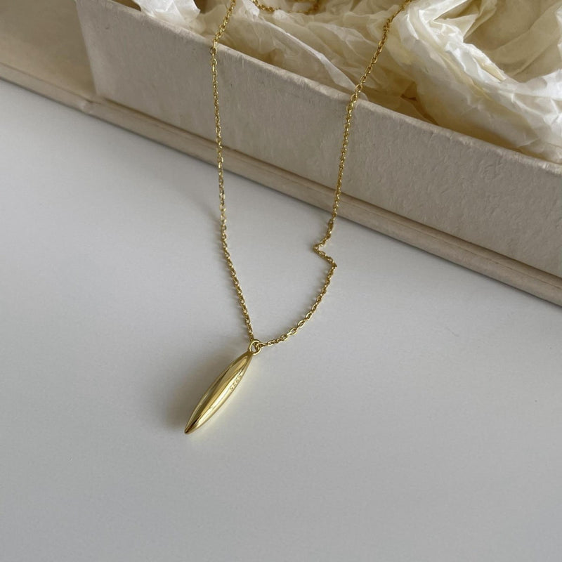 Sleek Silver Drop Necklace