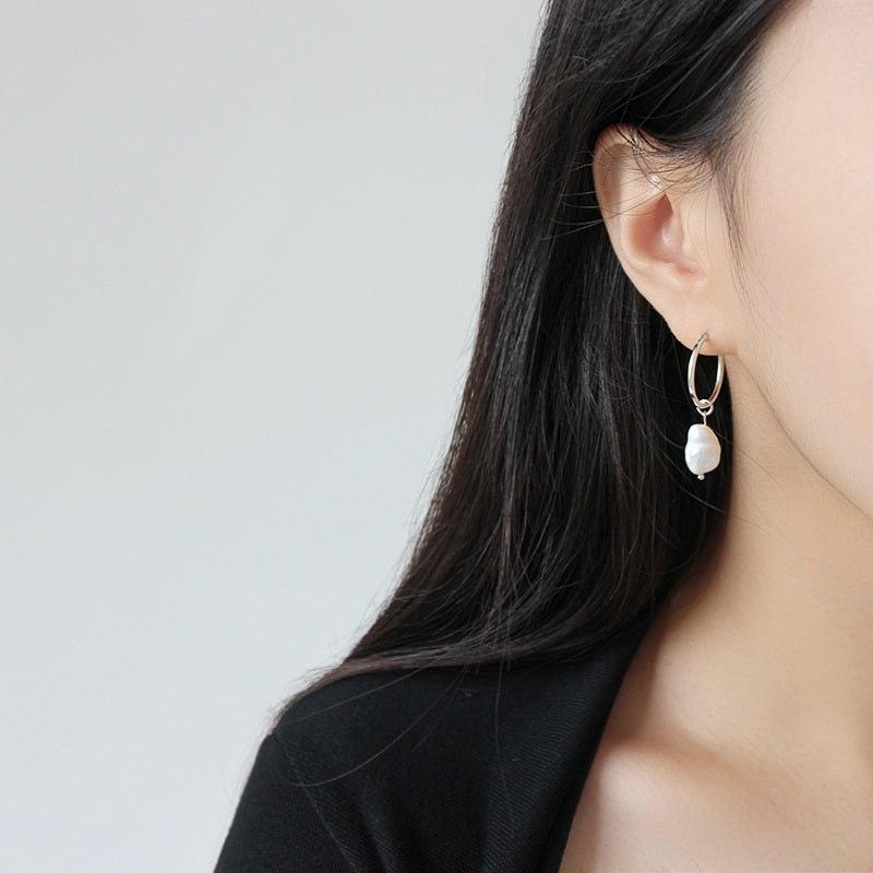 Classic Pearl Hoop Earrings