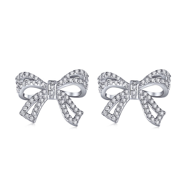 Elegant Bow Diamond Earrings