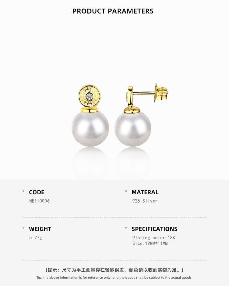 Golden Pearl Elegance Earrings