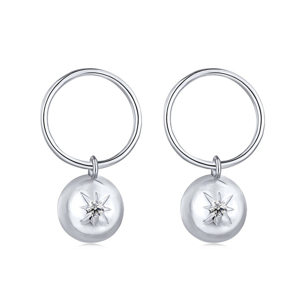 Starry Silver Charm Earrings