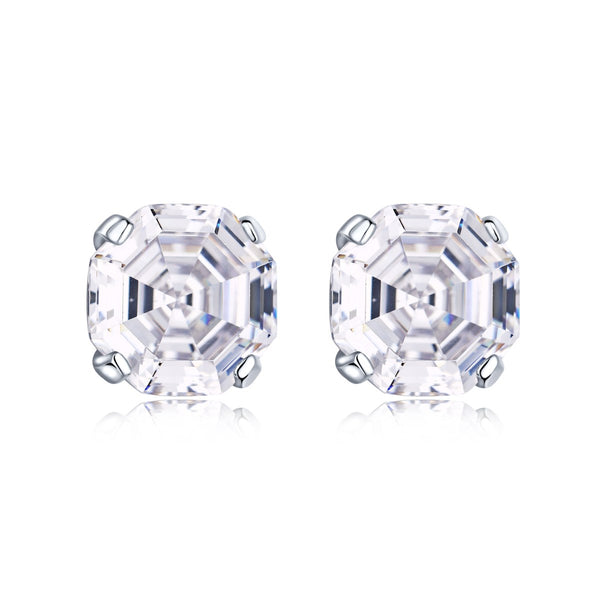 Asche Cut Zircon Stud Earrings