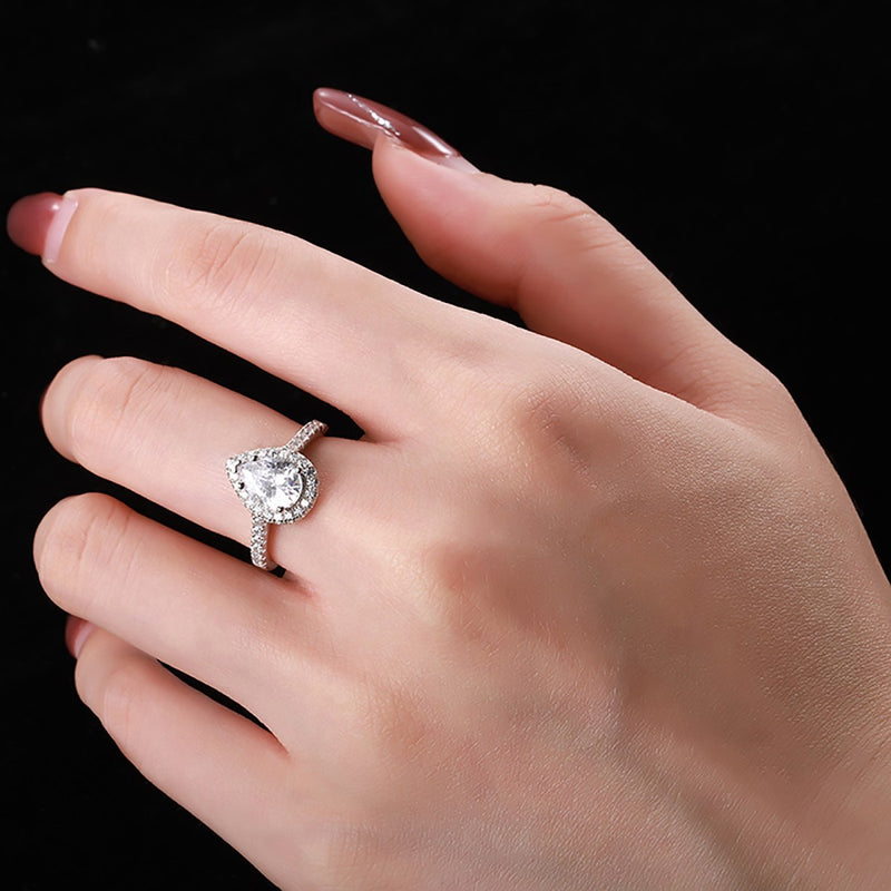 Pink Blossom Pear-Cut Zircon Ring