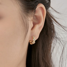 Golden Heart Halo Earrings