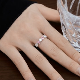 Pastel Spark Pear Ring