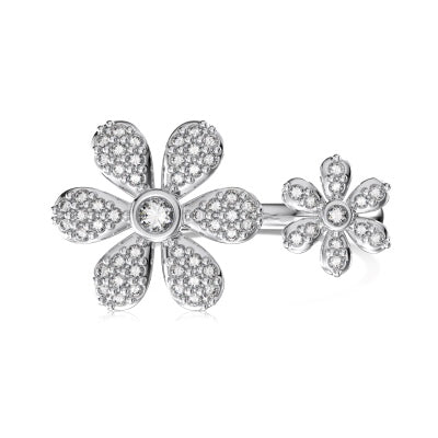 Floral Elegance Zircon Ring