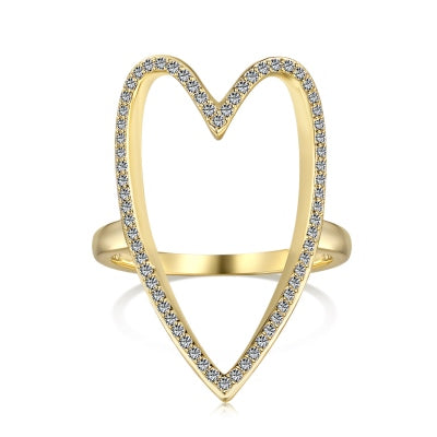 Open Heart Zircon Ring