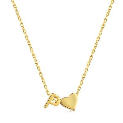 Letter P Love Charm Necklace