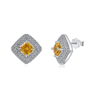 Radiant Glamour Square Stud Earrings