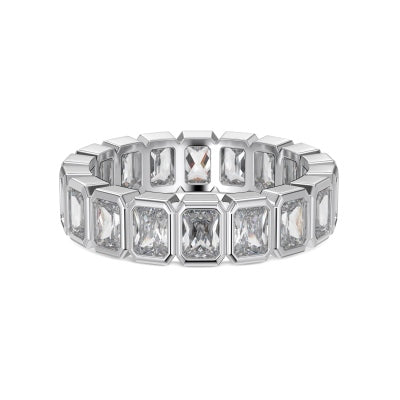 Sophisticated Rectangular-Cut Eternity Ring