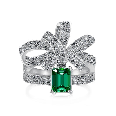 Emerald Bow Statement Ring