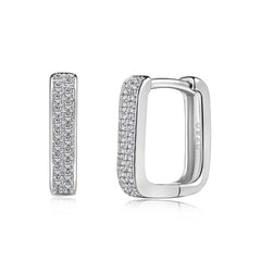 Sleek Rectangular Zircon Earrings