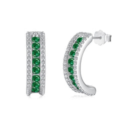 Emerald Glow Hoop Earrings