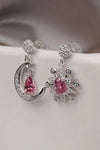 1 Carat Moissanite 925 Sterling Silver Moon & Star Earrings