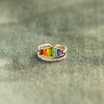 Zircon 925 Sterling Silver Double-Layered Ring