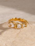 Stainless Steel Heart Rhinestone Ring